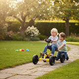 Pedal Go-Kart with Front & Rear Adjustable Seats Yellow