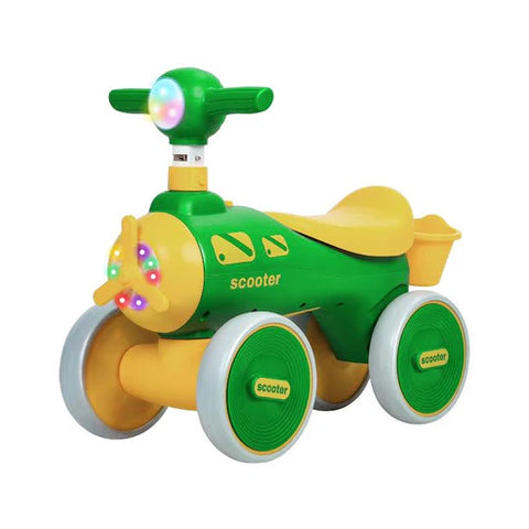 Toddler 4 Wheeler Balance Bike Yellow & Green