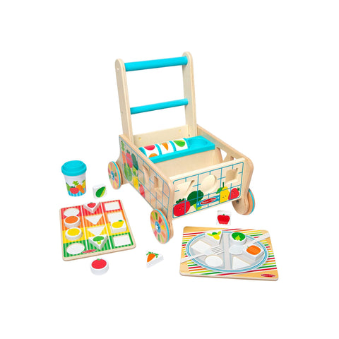 Melissa & Doug Wooden Shape Sorting Grocery Cart