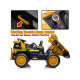 12V 2 Seater Kids Ride-On Construction Dump Truck with Electric Dump Bed - PH007