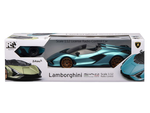 RW Toys 1/12 R/C Lamborghini Sian Roadster - Blue (42cm Long)