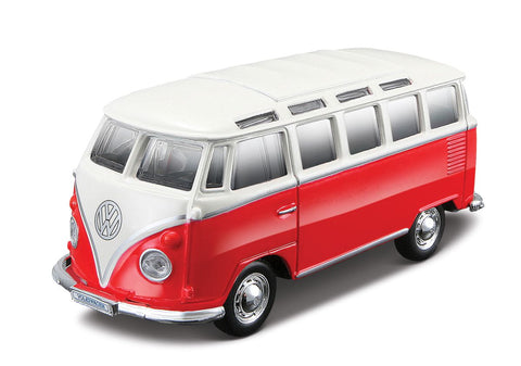 Maisto 1:25 Volkswagen Samba Van (17cm Long) - Red