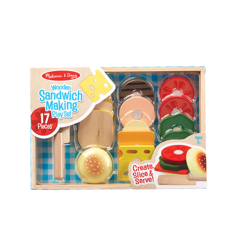 Melissa & Doug Wooden Sandwich Making Play Set