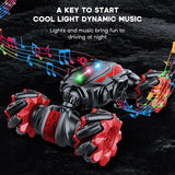 RC Stunt Car with Lights Black & Red