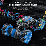 RC Stunt Car with Lights Black & Blue