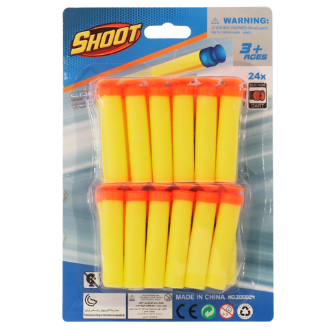 Foam Bullet W/Suction 24pc