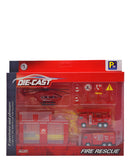 Fire Rescue Set Die Cast 9pc - Red