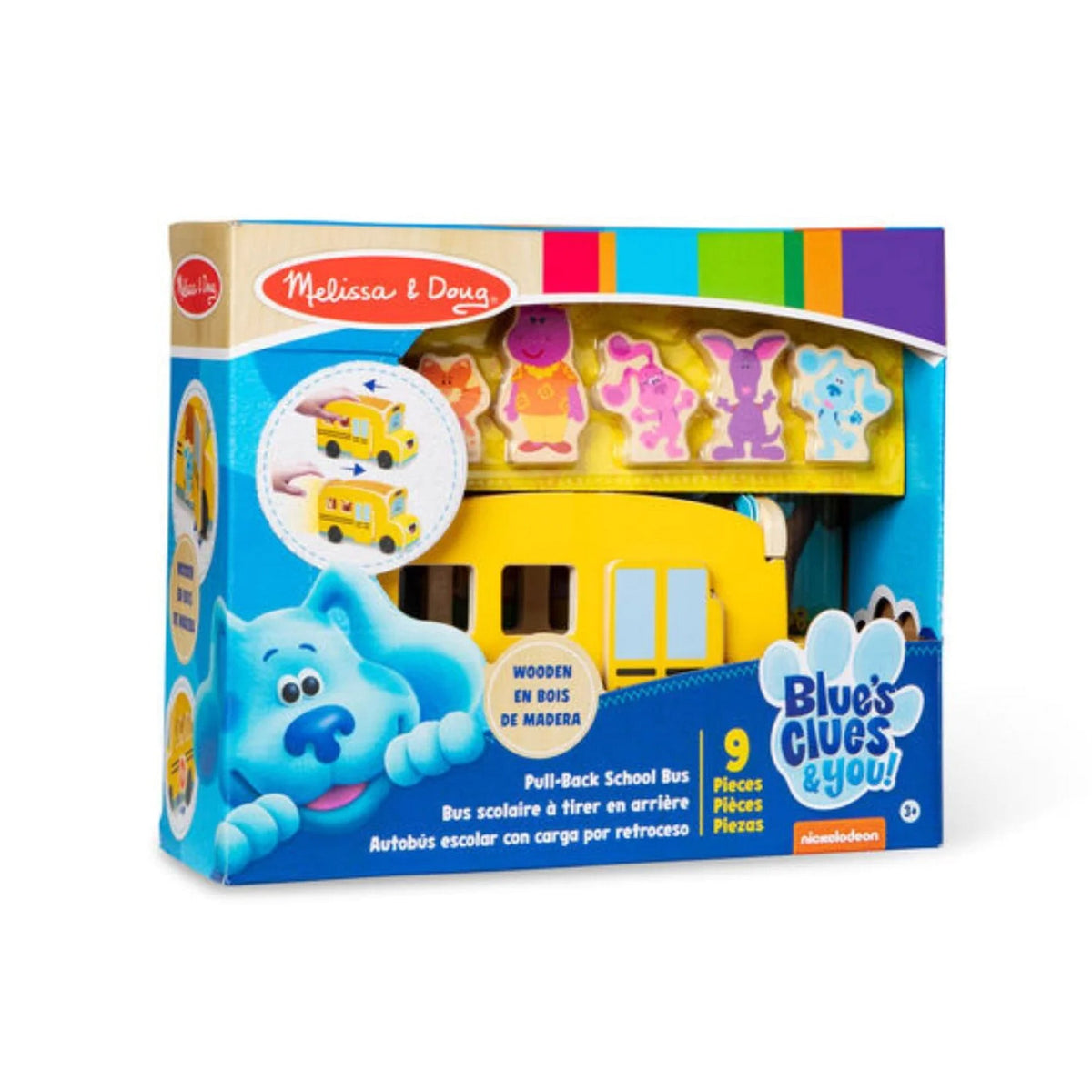 Melissa & Doug Blues Clues & You! Wooden PullBack School Bus The Toy