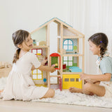 Melissa & Doug Hi-Rise Wooden Dollhouse and Furniture Set
