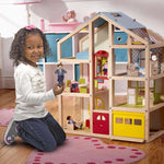 Melissa & Doug Hi-Rise Wooden Dollhouse and Furniture Set
